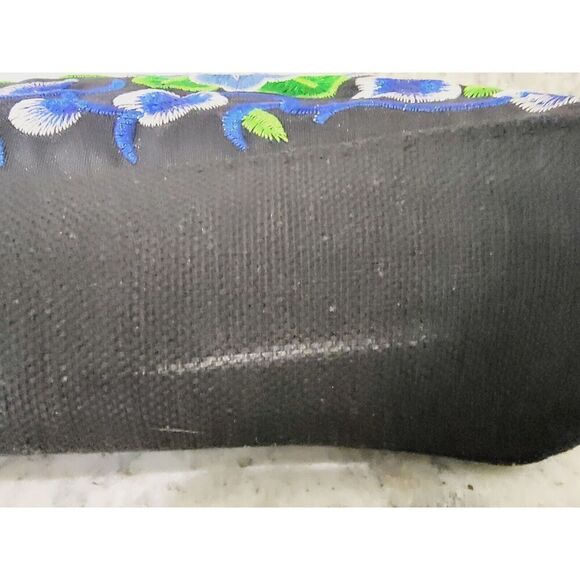 Embroidered Flowers Nylon Crossbody Bag Medium Capacity Shoulder Bag Blue Roses - Picture 10 of 12